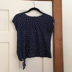 Polka Dot tied shirt